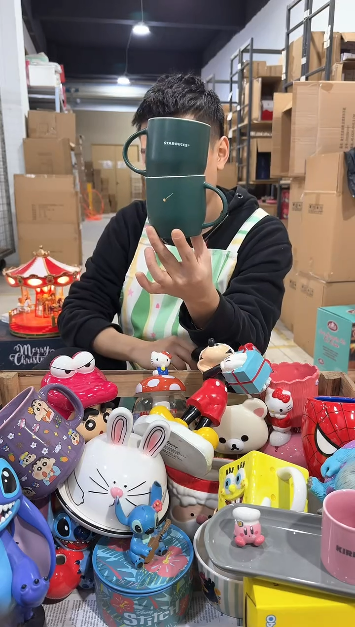 瓷片绿色xbb咖啡杯2件套