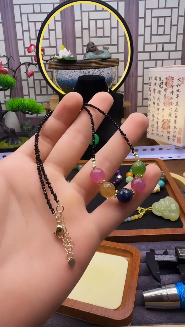 14K金镶嵌颈饰碧玺X298