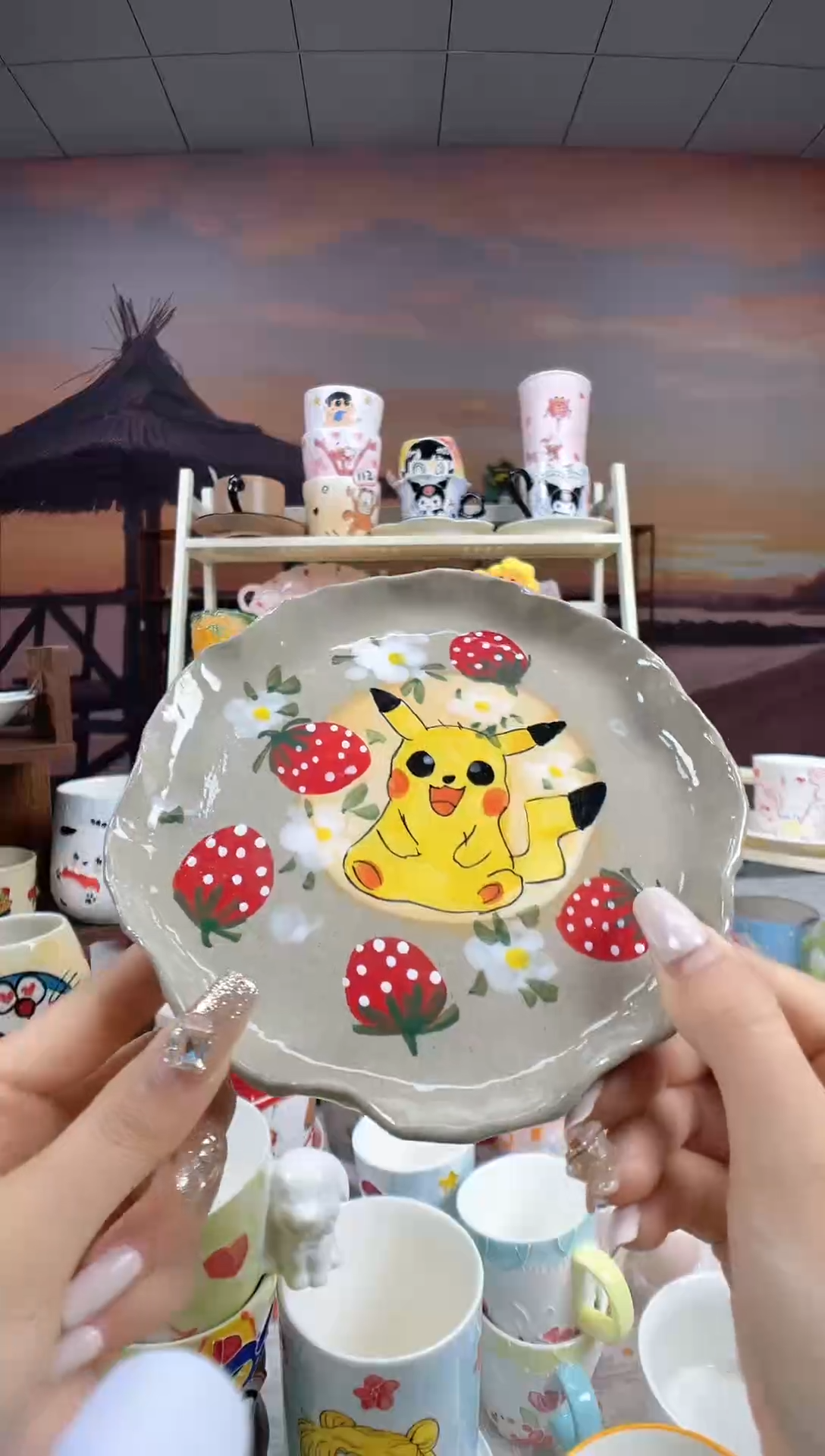 【闪购商品】景德镇手工手绘高温釉下彩陶瓷碟