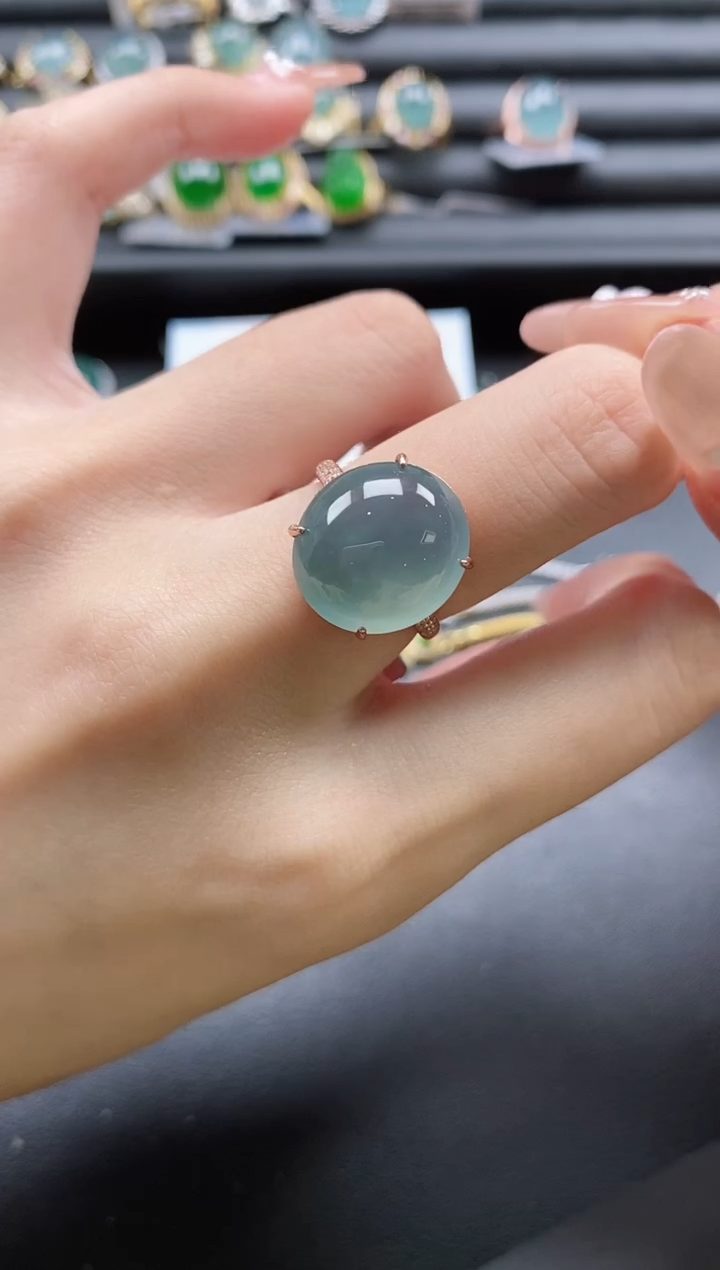 【闪购商品】翡翠戒指银S925镶嵌851151