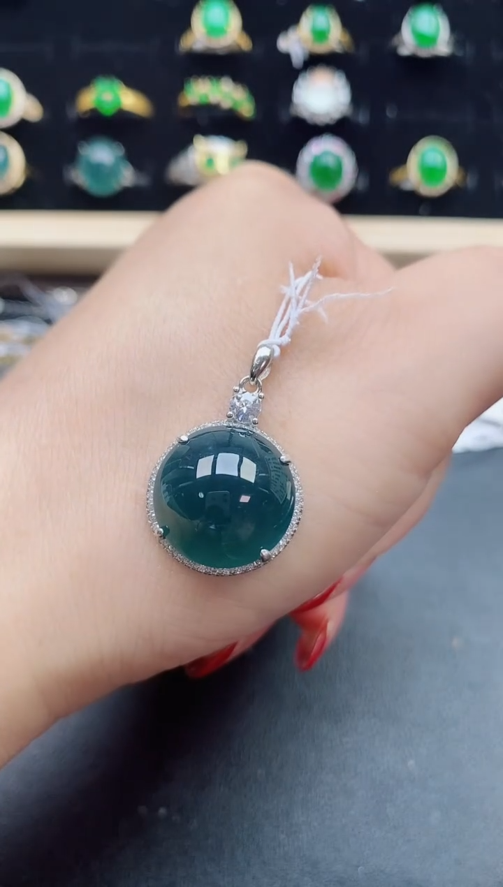 【闪购商品】翡翠吊坠(赠链)银S925镶嵌321321