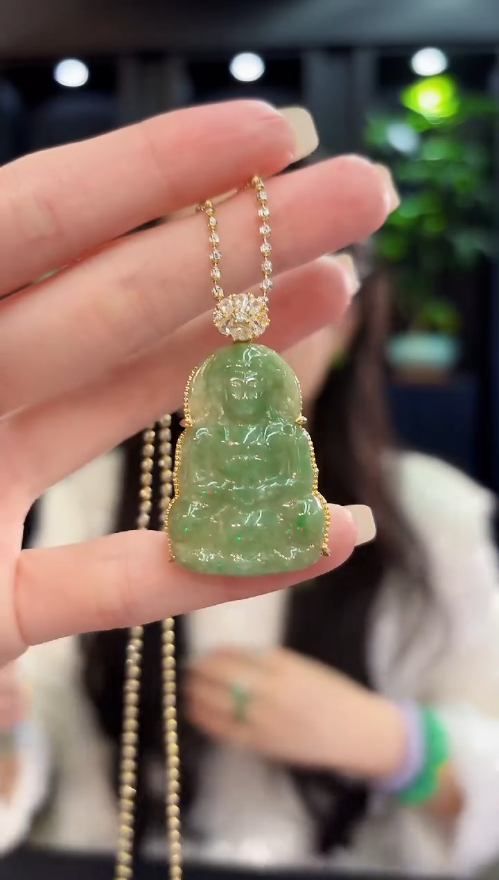 吊坠(不含链)未镶嵌翡翠观音 缅料A货/多样性发货/一件