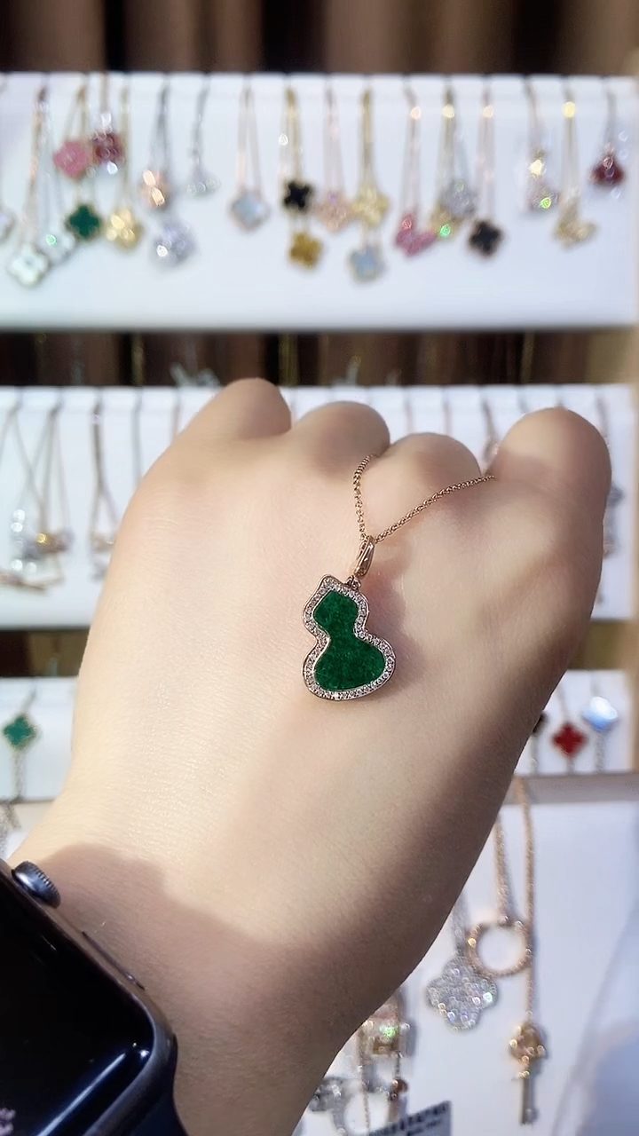 【闪购商品】钻石套链18K金镶嵌钻石K玫