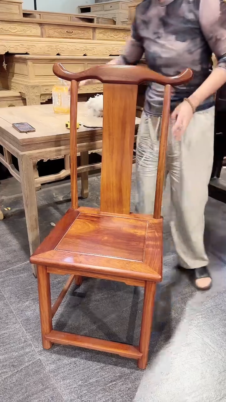 花梨木类家具缅甸花梨大果紫檀官帽椅灯挂椅一对