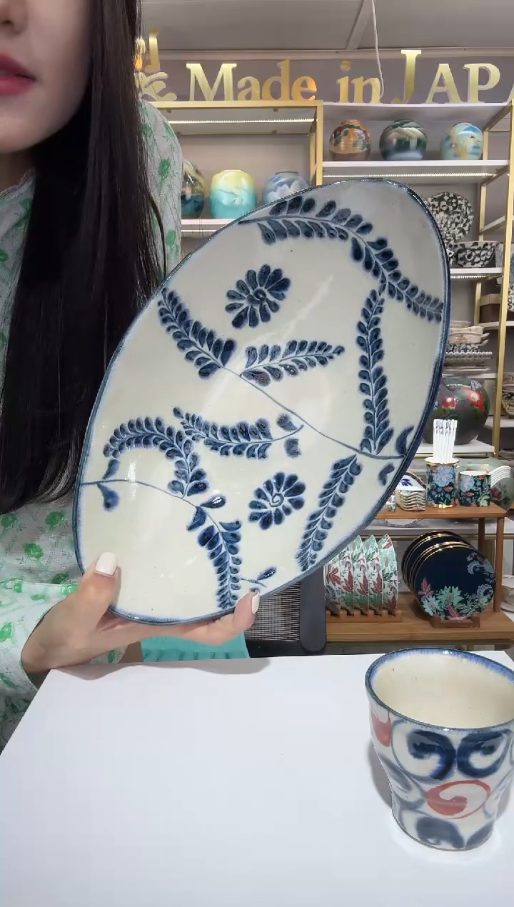 陶瓷大深钵31.8cm×18cm-草花