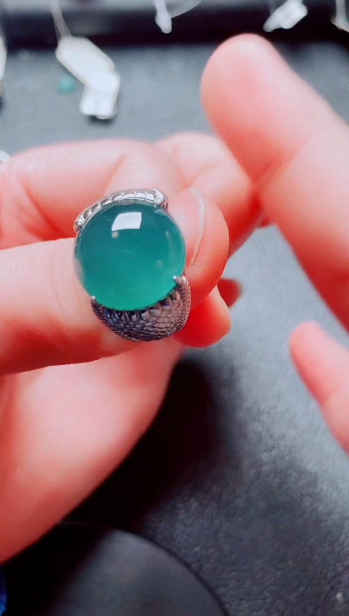 银S925镶嵌戒指翡翠11