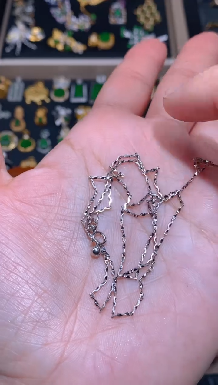 【闪购商品】翡翠颈饰银S925镶嵌项链