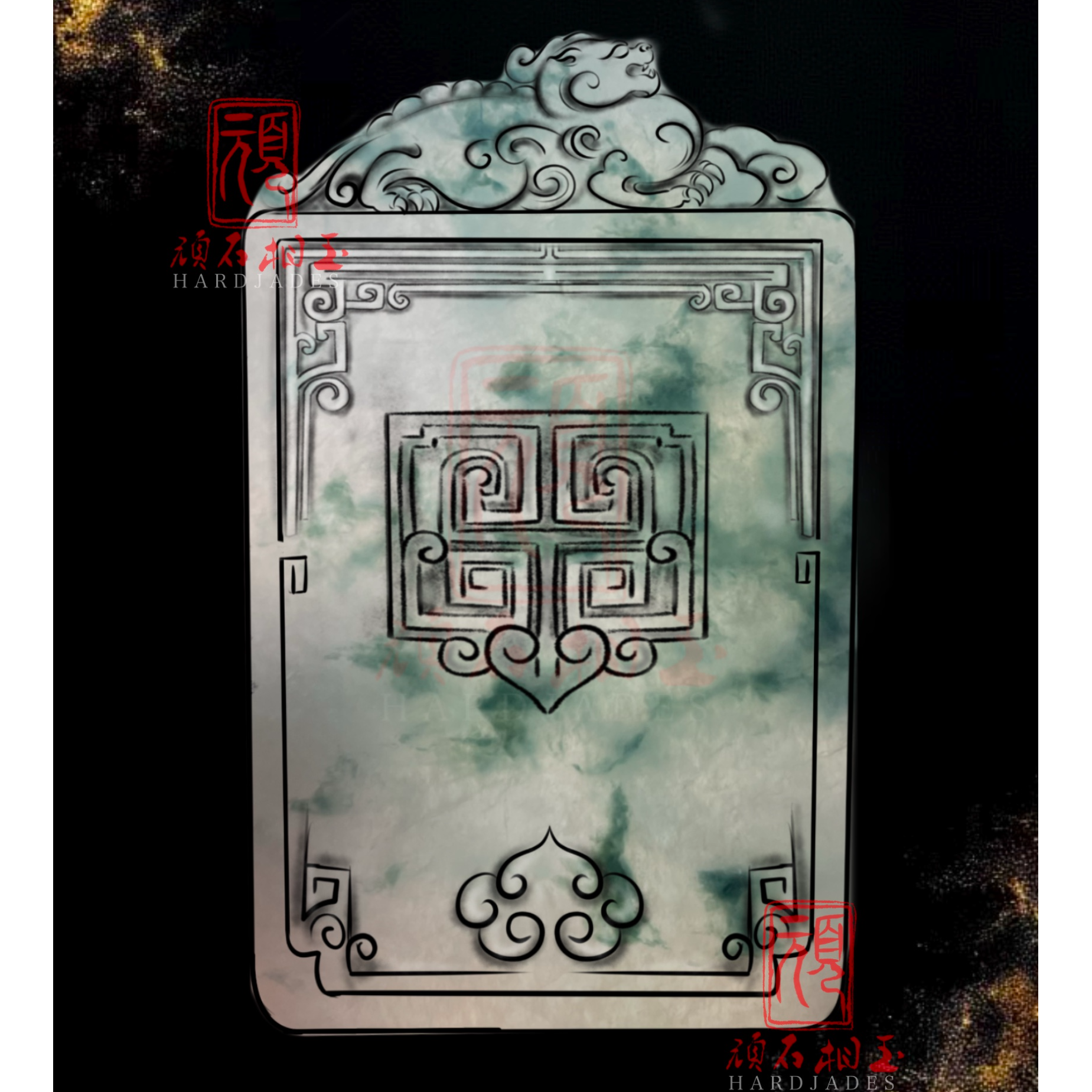 天然翡翠定制仿古厚庄牌（包工包料）