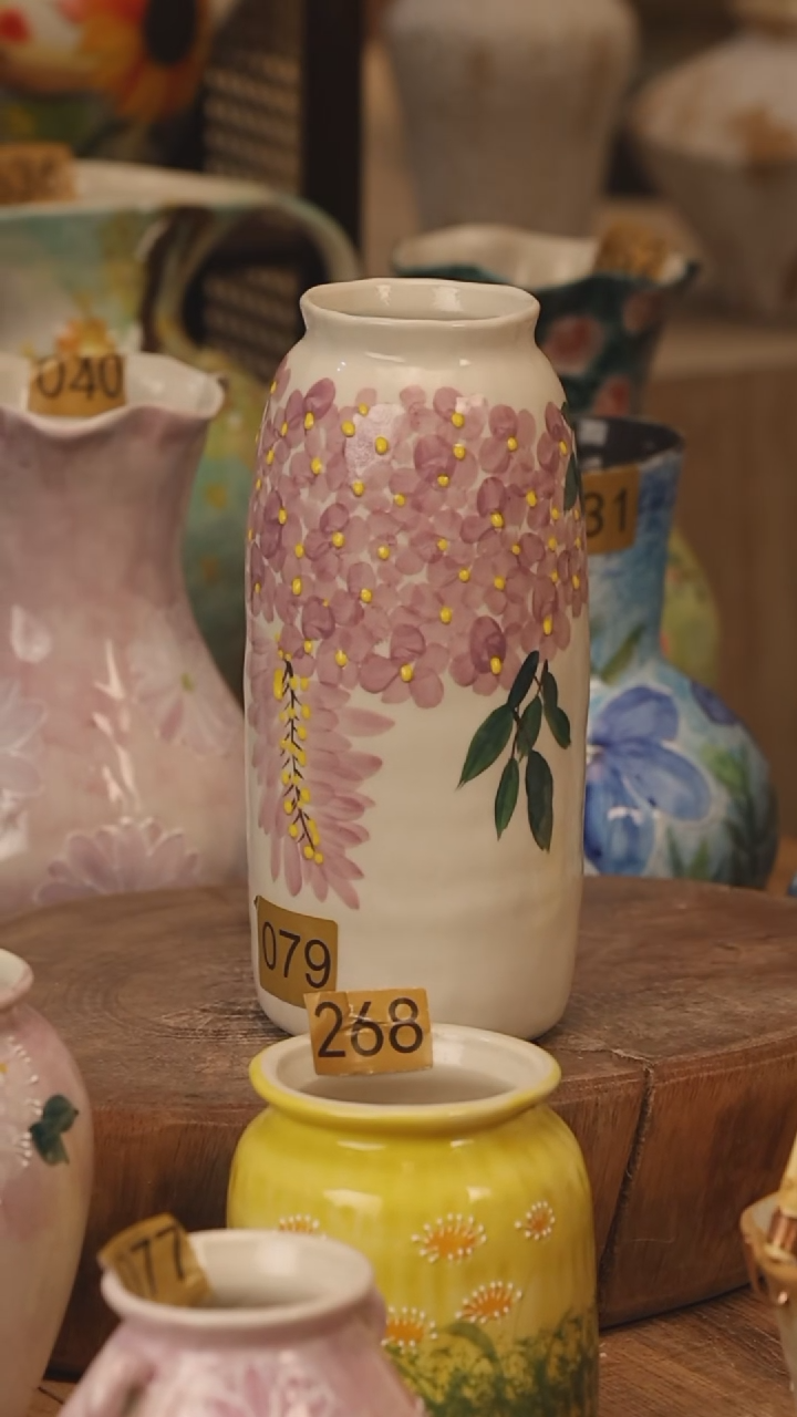 陶瓷景德镇设计师手作花器摆件侘寂风@M079@