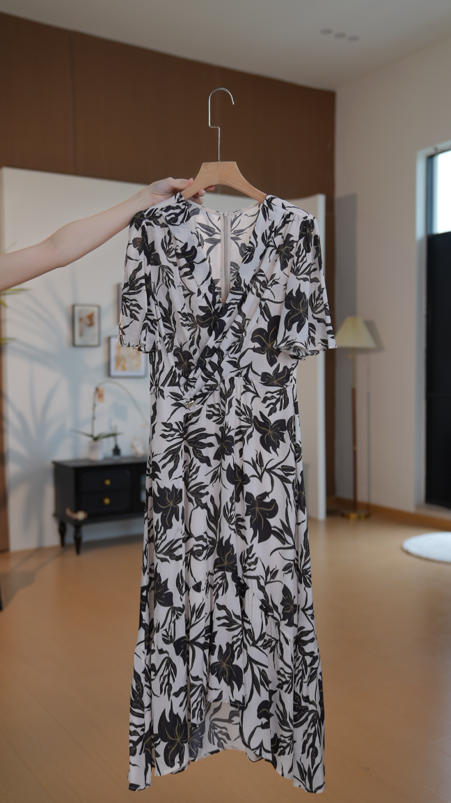 2025年春夏新款桑蚕丝连衣裙-5S319H