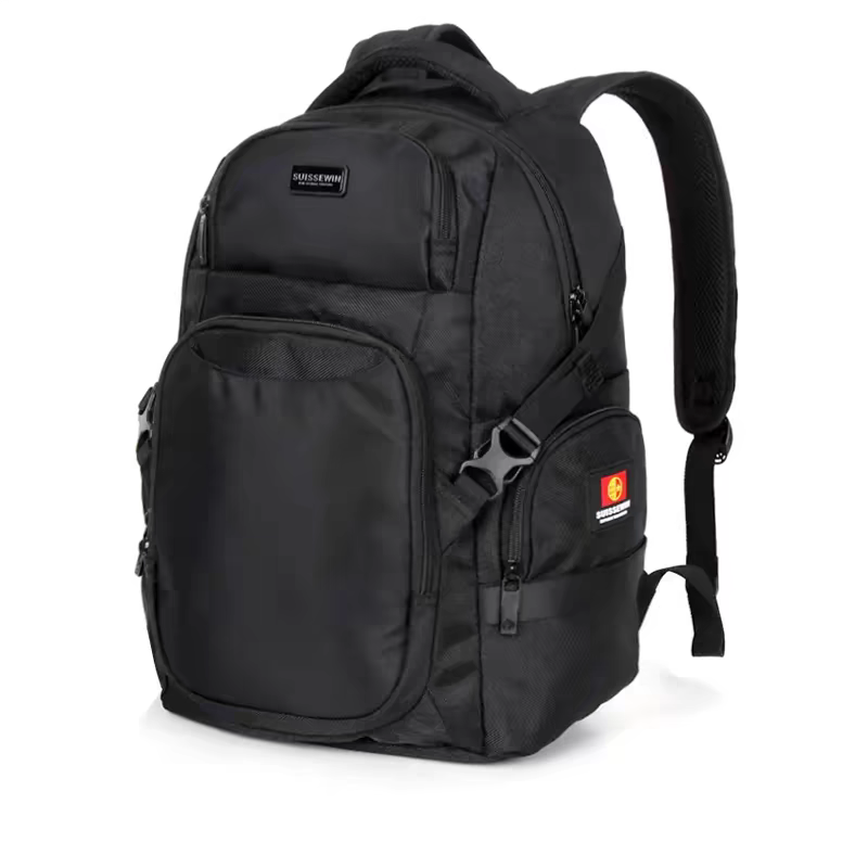 防刮黑色休闲风电脑包纯色防震双肩耐磨隔离通勤风99673