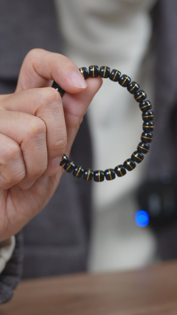 【闪购商品】翡翠手链未镶嵌黑金翡翠手串7.2mm