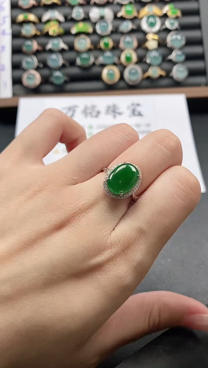 银S925镶嵌戒指翡翠51151
