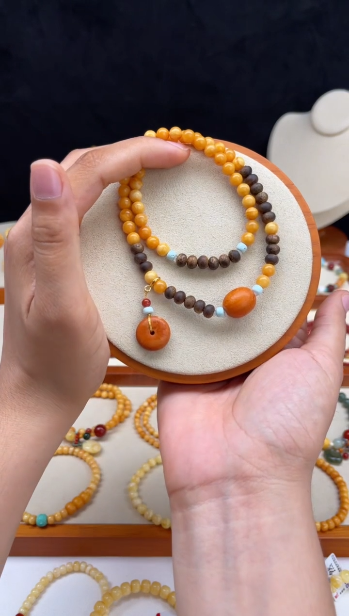 蜜蜡颈饰未镶嵌锁骨链