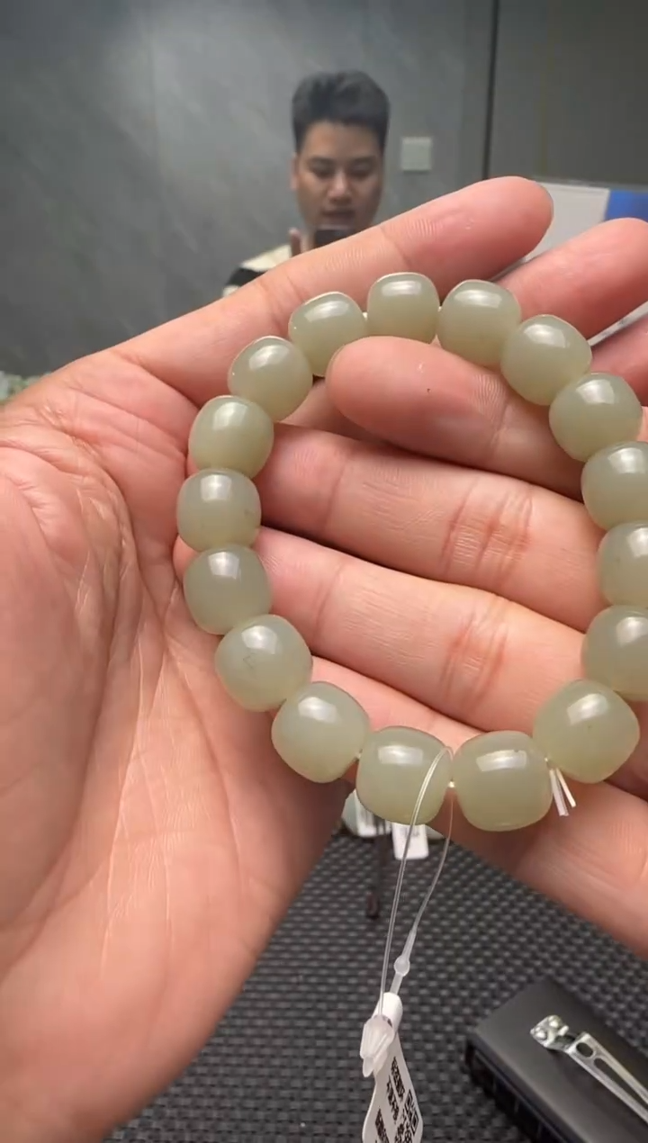 未镶嵌手串和田玉青白玉手串卡11x12