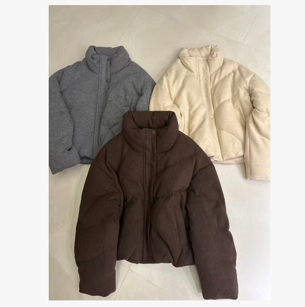 冬季立领短款斜压线休闲羽绒服