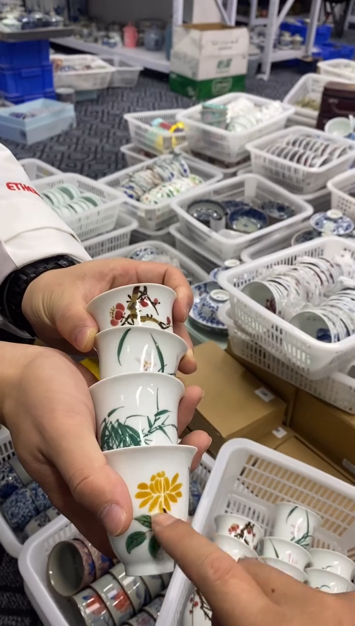 摆件陶景德陶瓷茶具套装容量约80