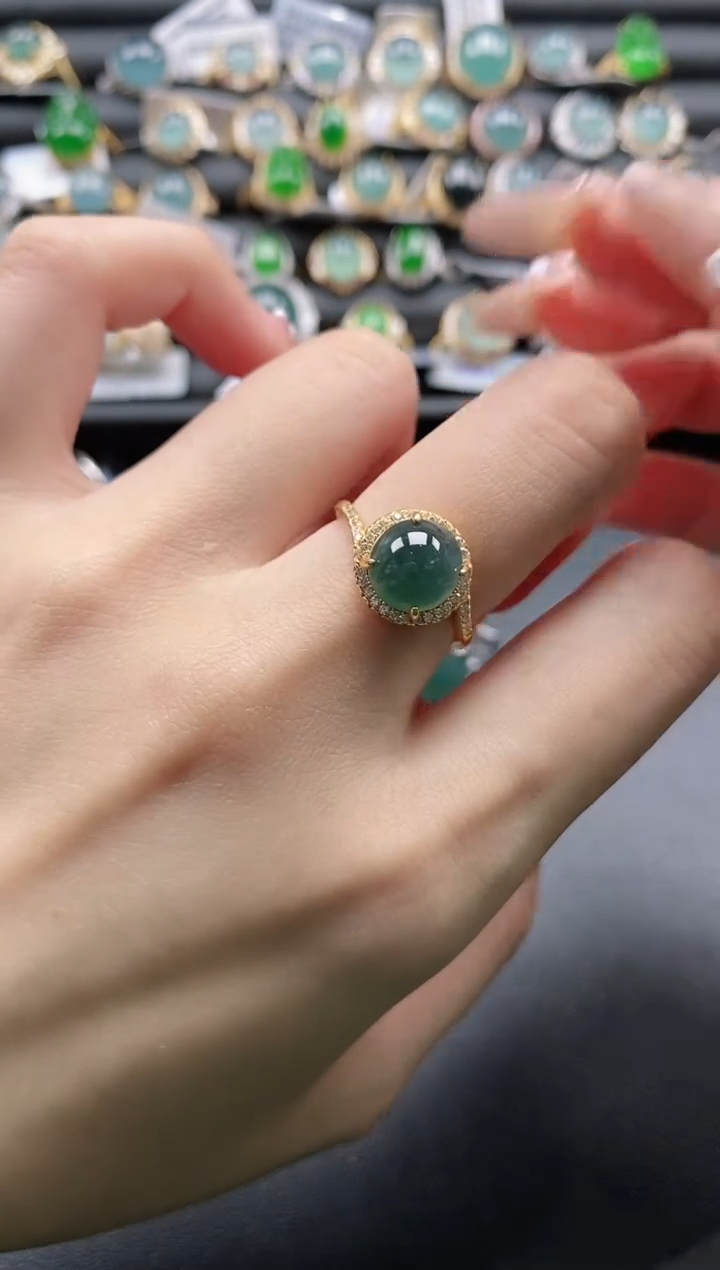【闪购商品】翡翠戒指银S925镶嵌1111
