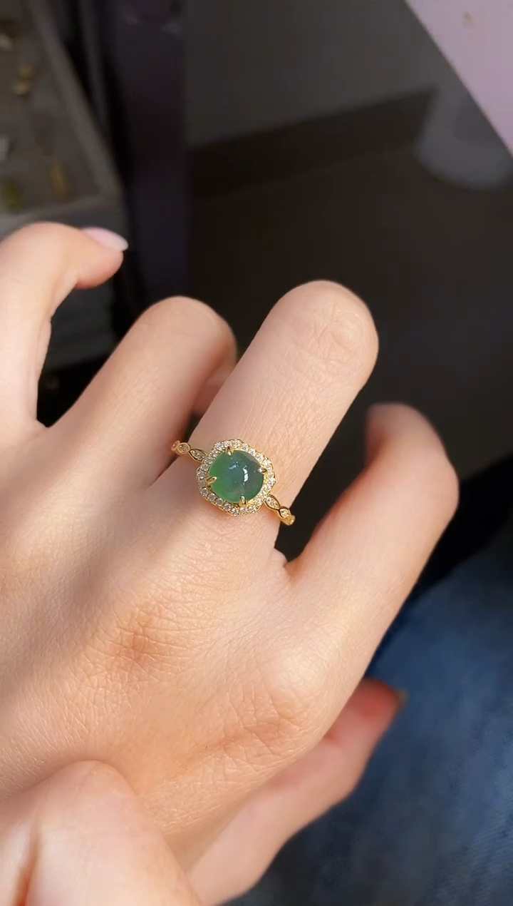 银S925镶嵌戒指翡翠12