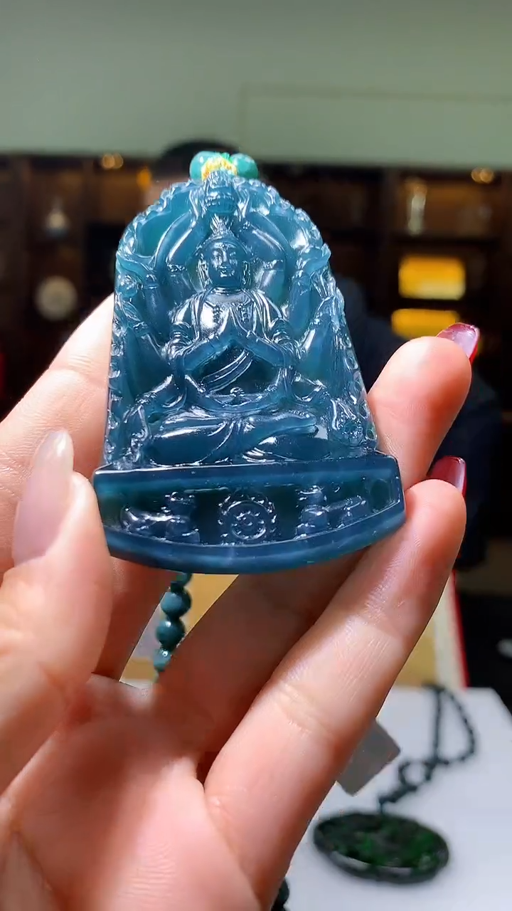 【闪购商品】定制翡翠未镶嵌1057hm-货挂件(赠珠链）63