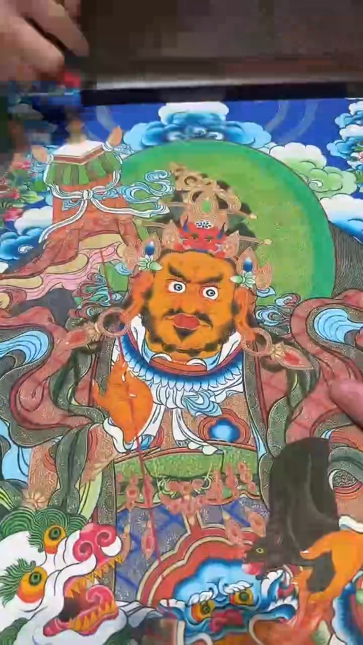 卷轴画【主播精品】高端卷轴画——唐卡AA156财宝天王