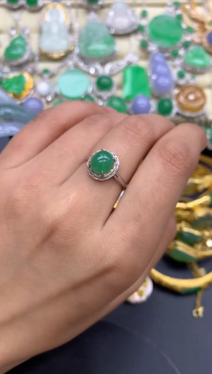 【闪购商品】翡翠戒指18K金镶嵌332-中国好珍宝