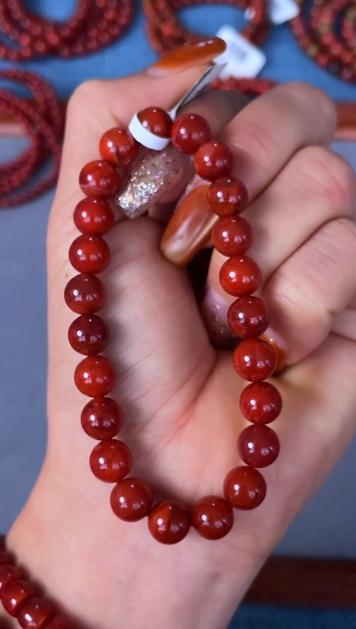 未镶嵌手串南红玛瑙N10凉山瓦西料双锦单圈多样性发其一