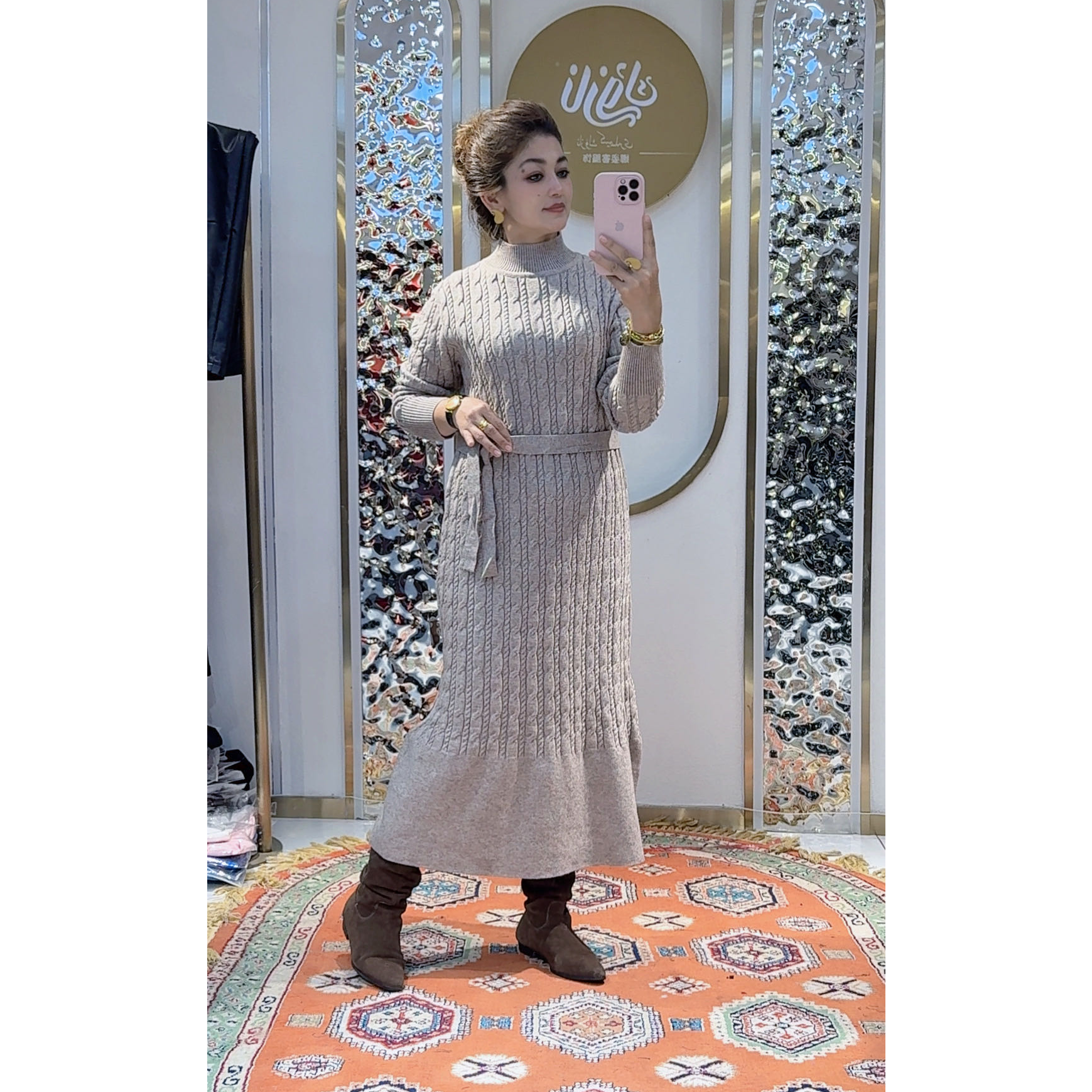 3338长裙宽松连衣裙针织款裙子时尚