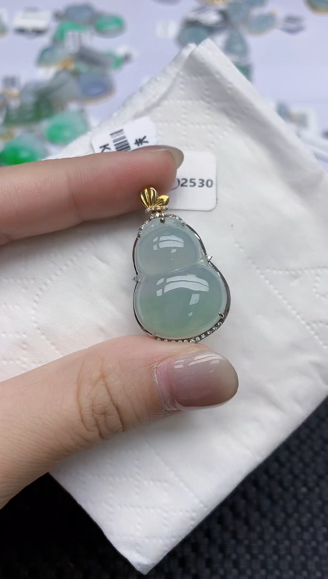 【闪购商品】翡翠颈饰18K金镶嵌天然翡翠A货
