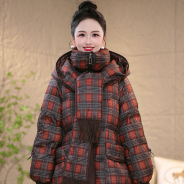 2025年冬季新款减龄大气高级洋气宽松时尚中长款羽绒服M-XL