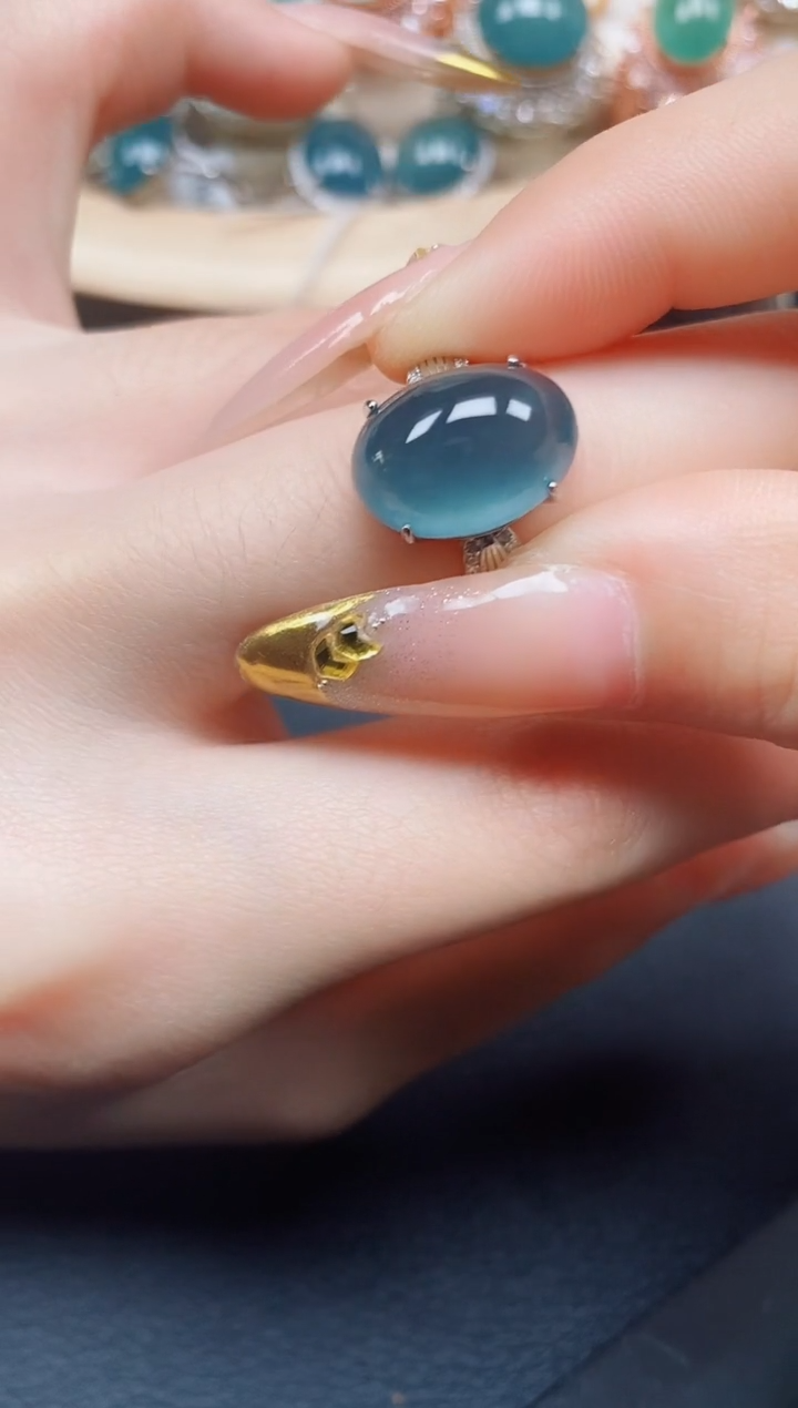 【闪购商品】翡翠戒指银S925镶嵌翡翠