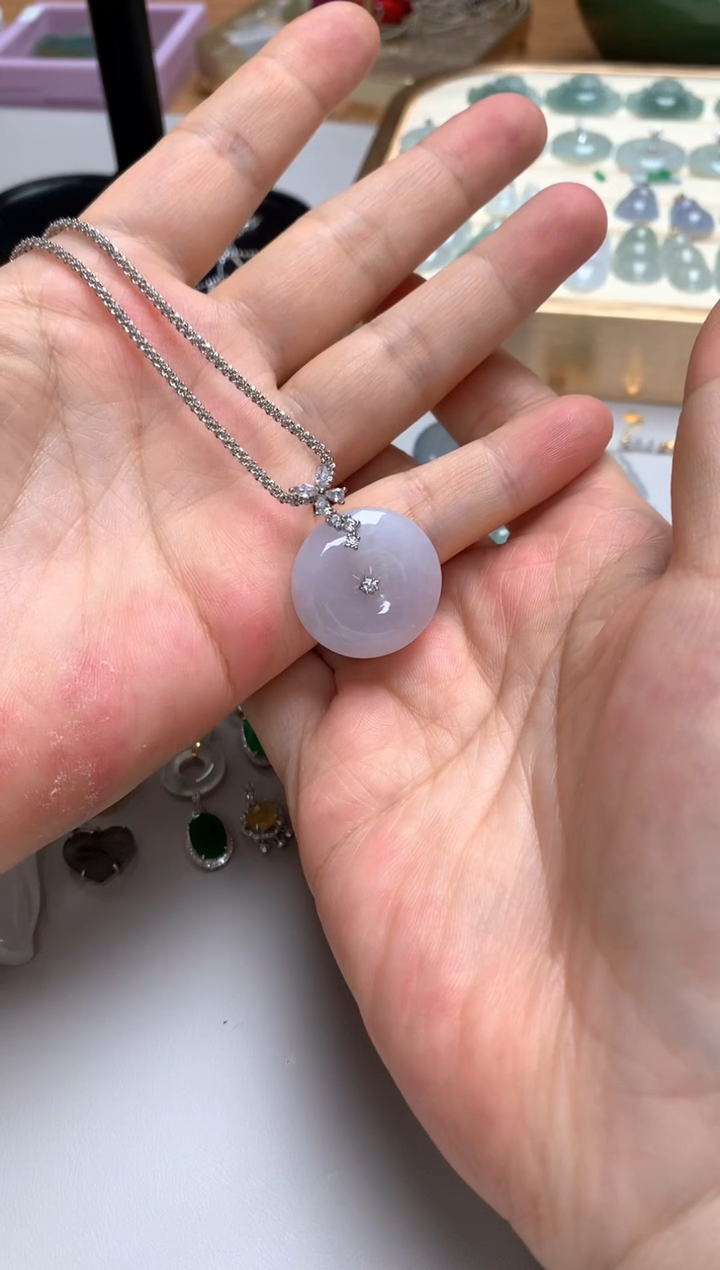 颈饰未镶嵌翡翠平安扣吊坠