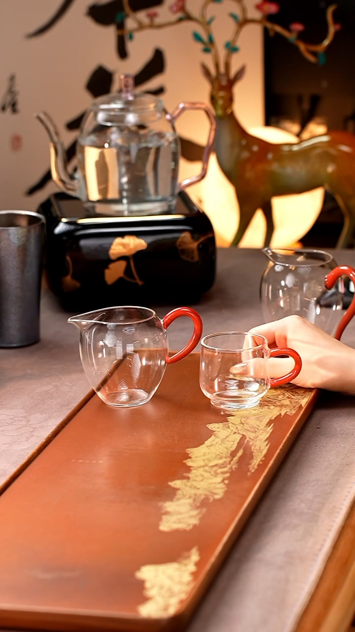 暗香疏影/炫彩巧文匀杯/汝红180ml+暗香疏影/炫彩水月杯/汝红