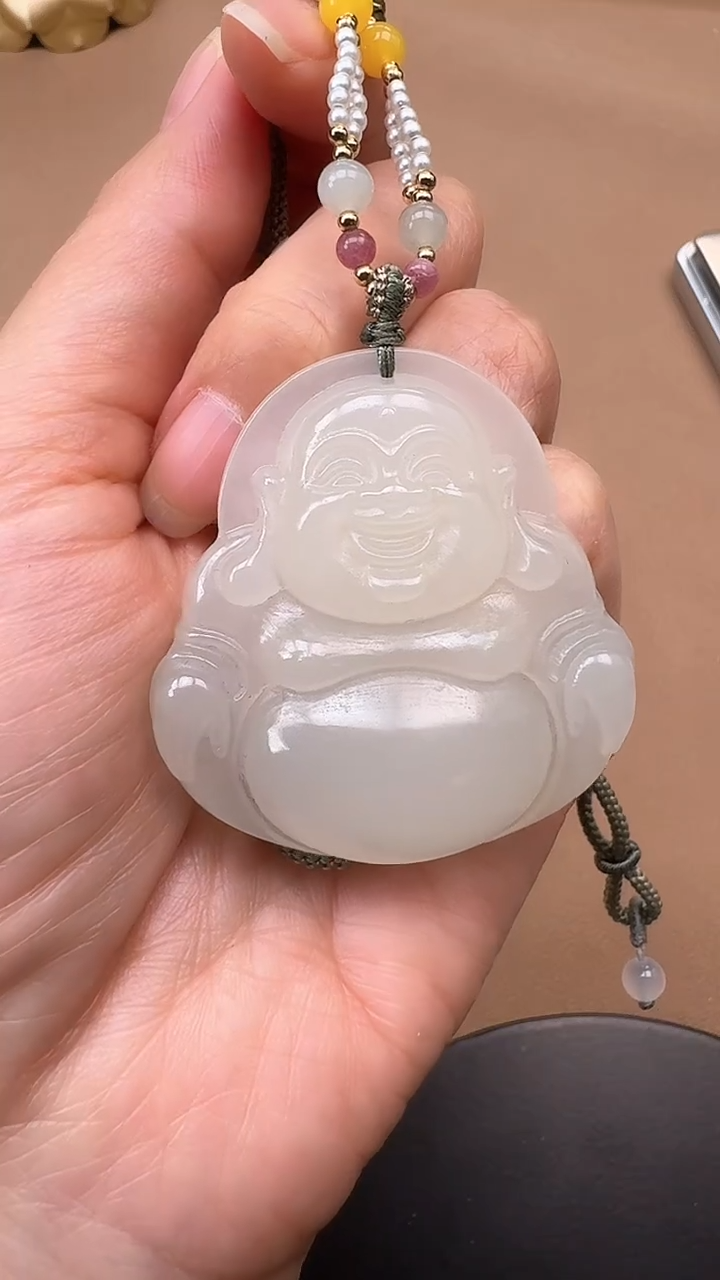 【闪购商品】和田玉吊坠未镶嵌1152白玉弥勒佛