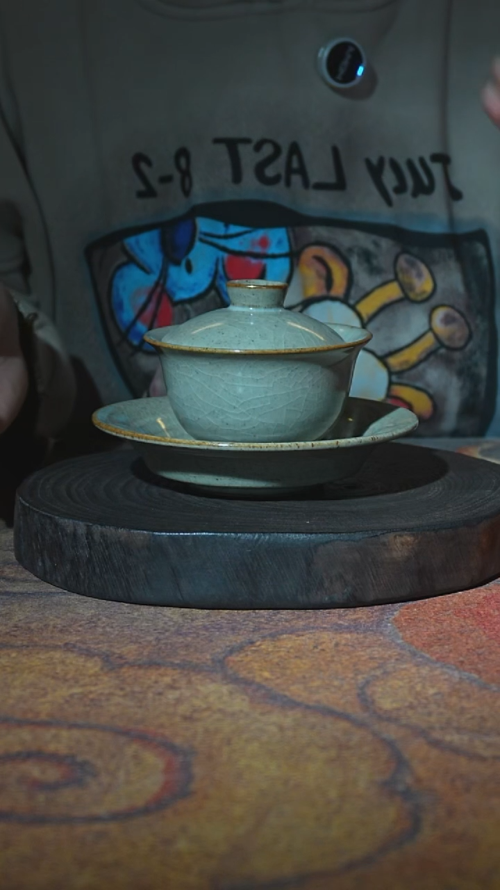 草木灰元宝盖碗                 