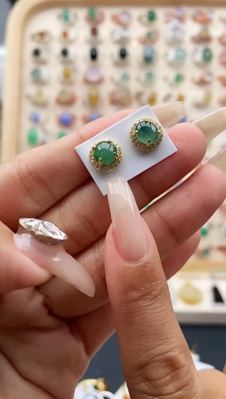 【闪购商品】翡翠戒指银S925镶嵌缅甸天然A货翡翠111    7-2