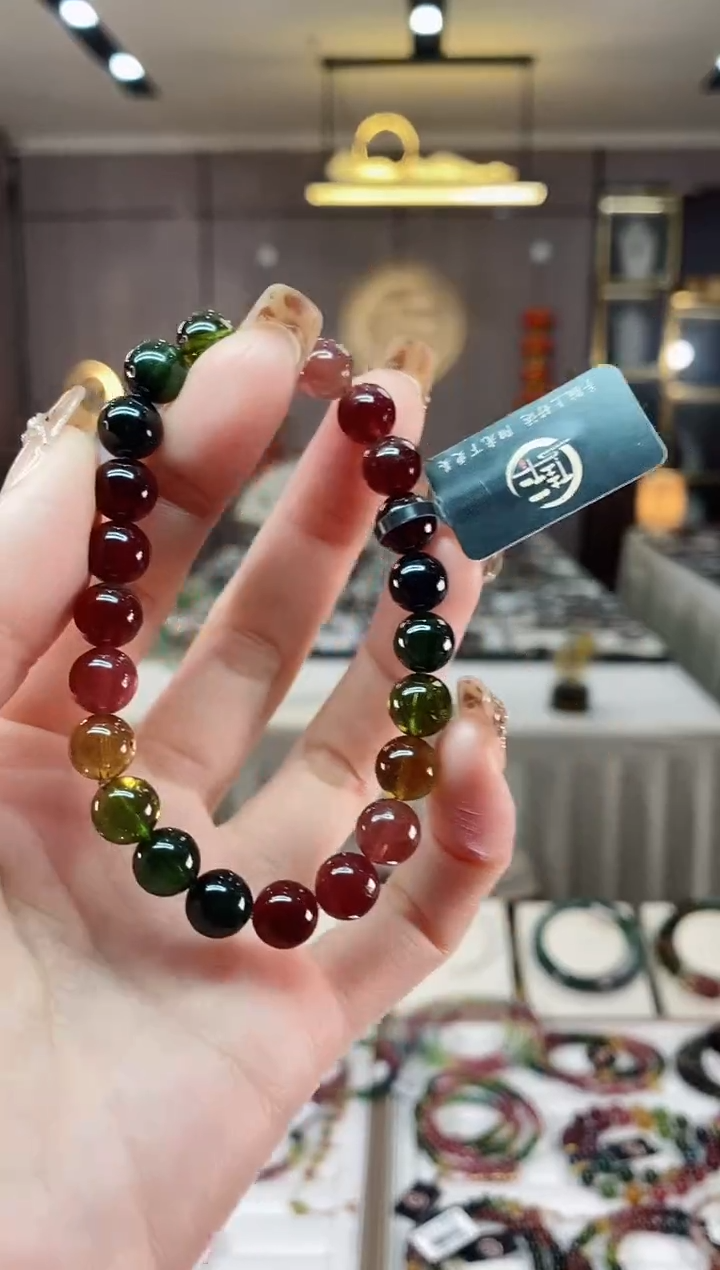 【闪购商品】碧玺单圈手串8mm+未镶嵌一物一证dan