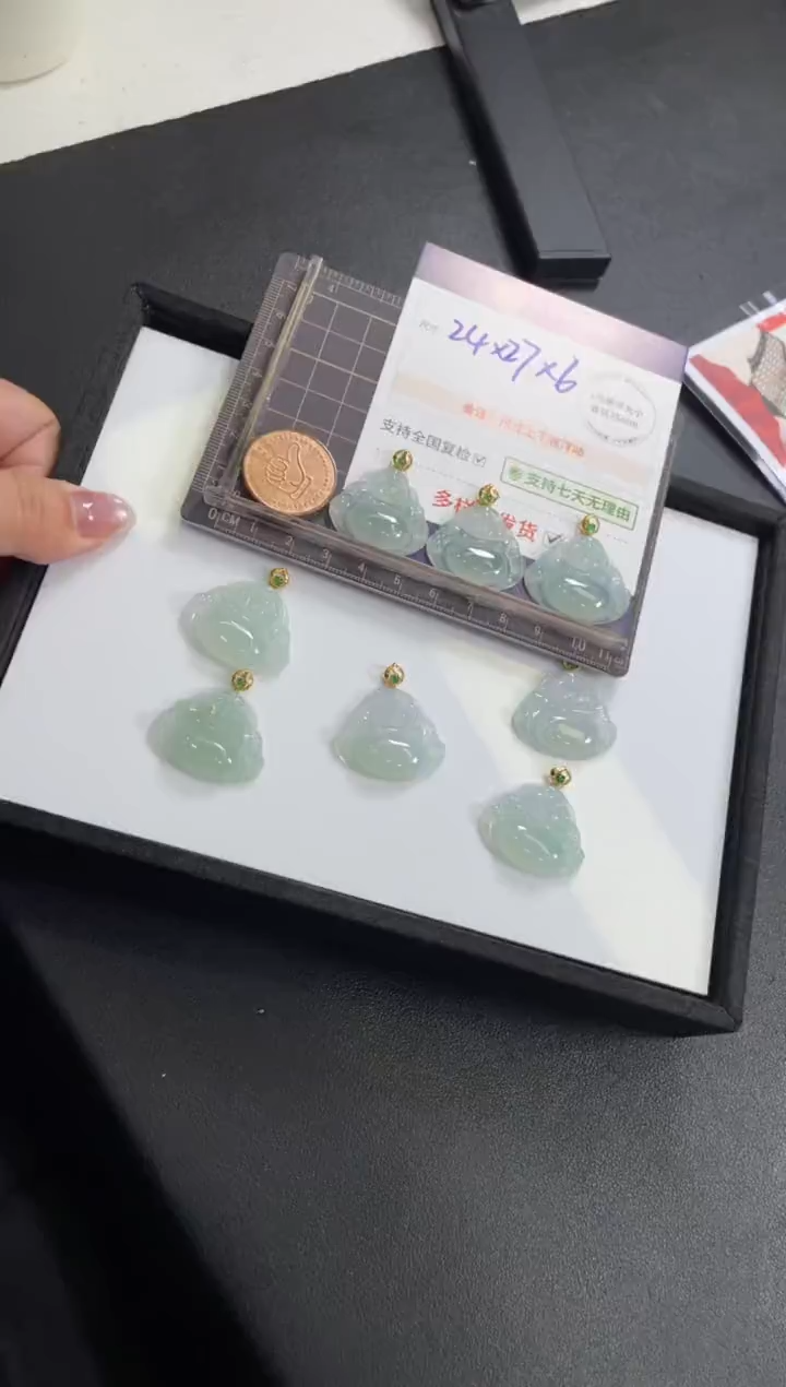 【闪购商品】翡翠挂件18K金镶嵌高品质佛公FL56@CP多样性发其一配绳