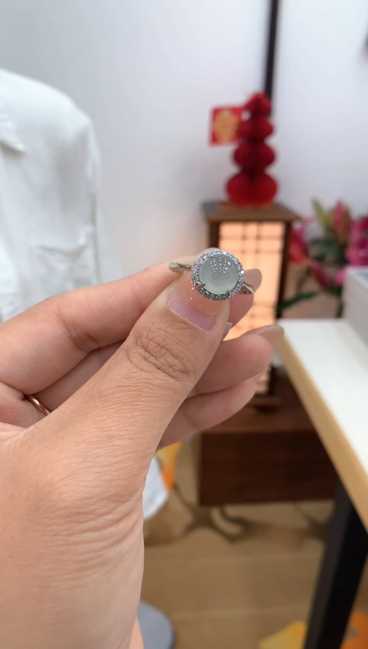 【闪购商品】翡翠戒指银S925镶嵌戒指