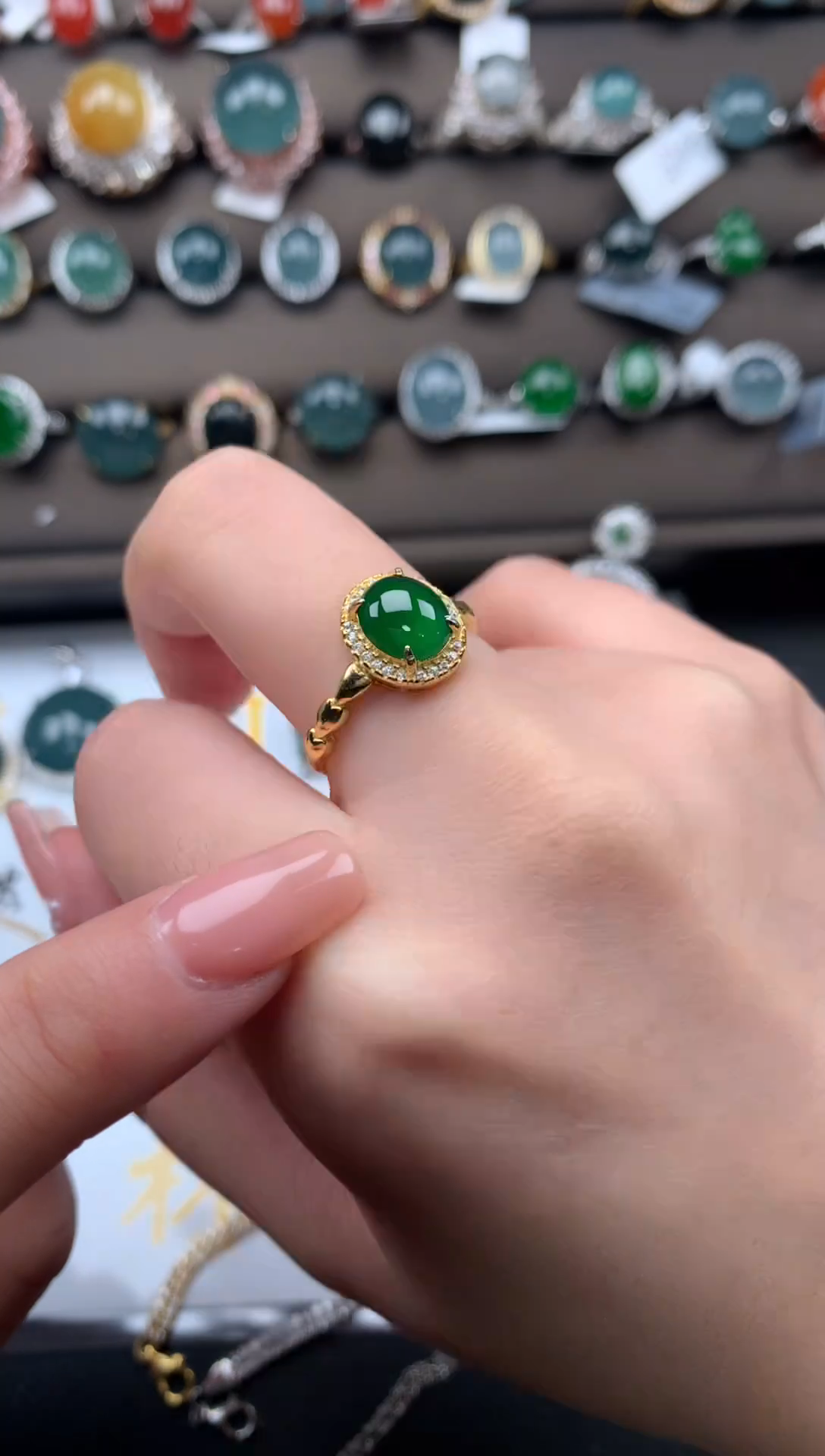 【闪购商品】翡翠戒指银S925镶嵌52141