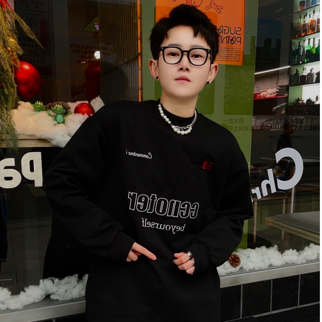 Ccnoter 小领口春秋【325g全棉重工刺绣T恤】7A抗菌性能面料长袖