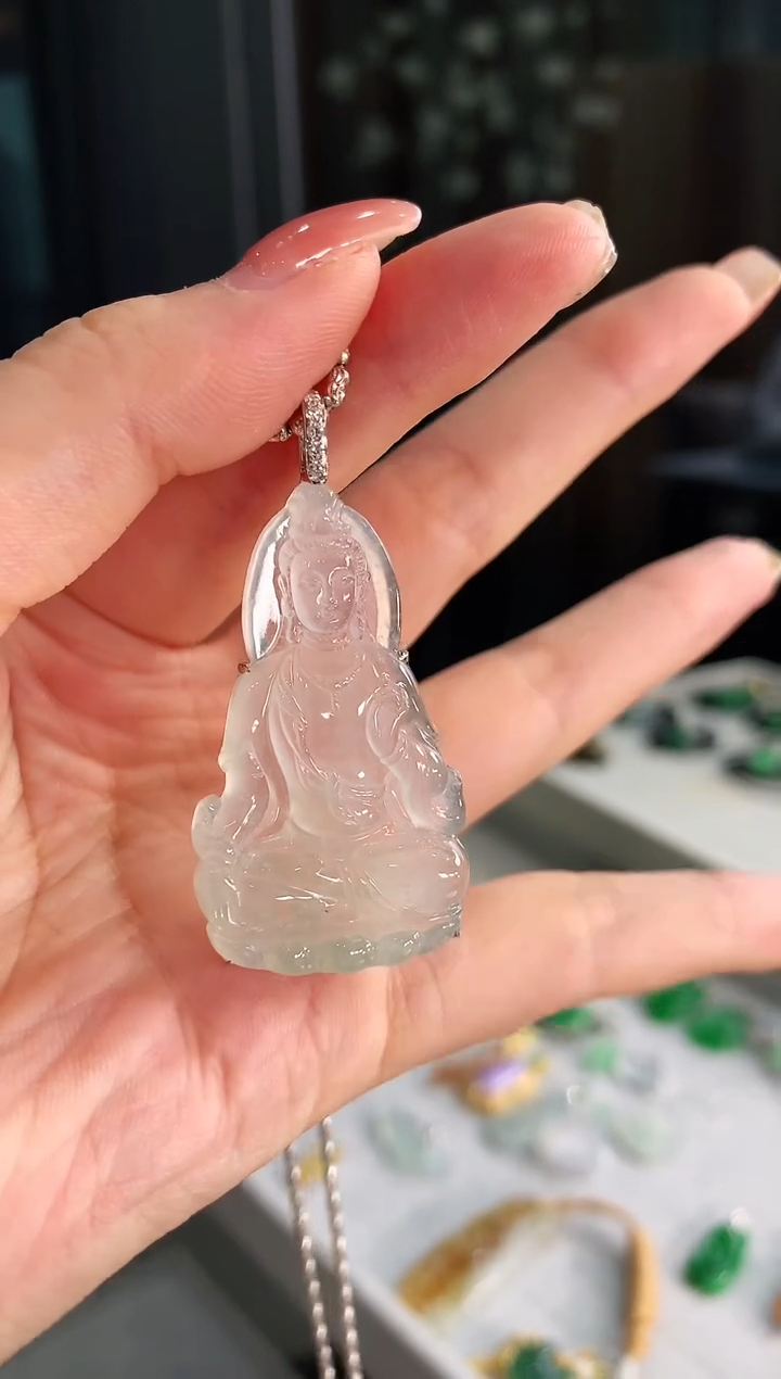 【闪购商品】翡翠吊坠(不含链)18K金镶嵌吊坠