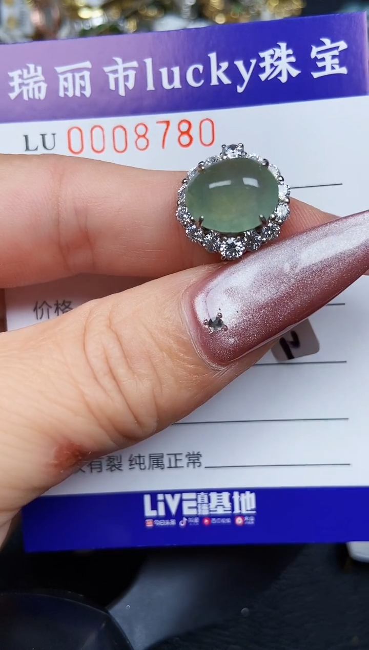 翡翠银S925镶嵌颈饰8780