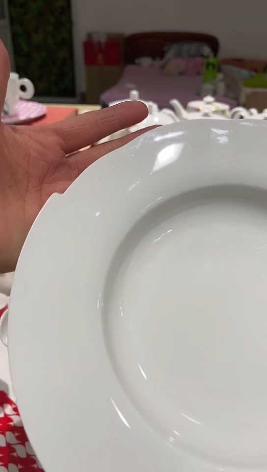 瓷11英寸平盘隆达白瓷异形件2个