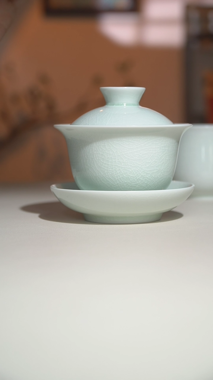 【闪购商品】其他玉青玉兰盖碗三才