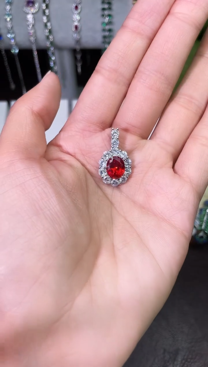 合金合成钻石芬达吊坠