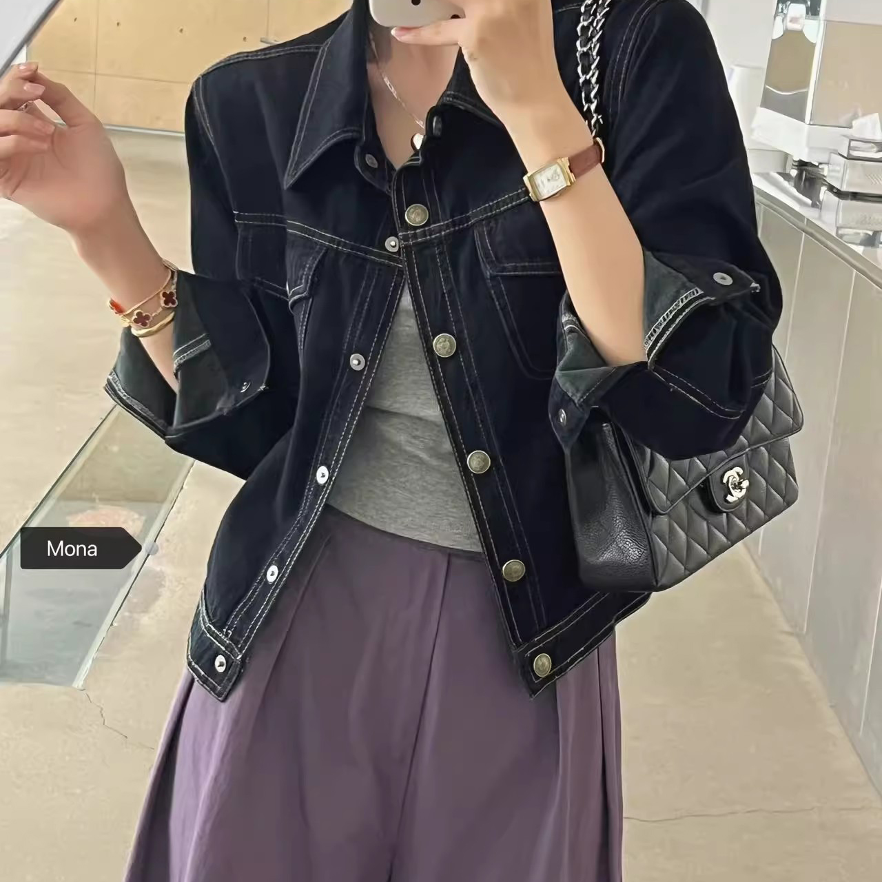 牛仔外套女春季新款韩系复古百搭短款丹宁色长袖上衣休闲女款1006