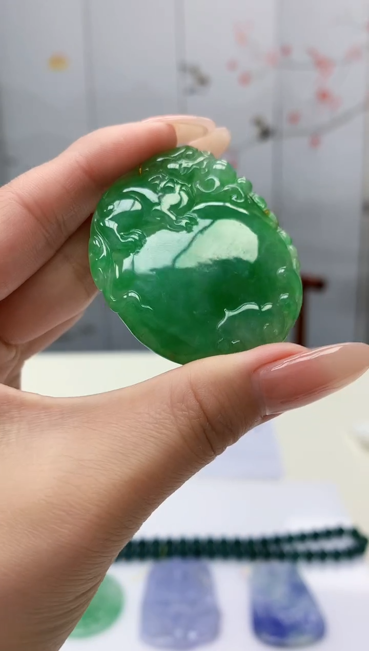 【闪购商品】定制翡翠未镶嵌4868jj-毛货挂件158