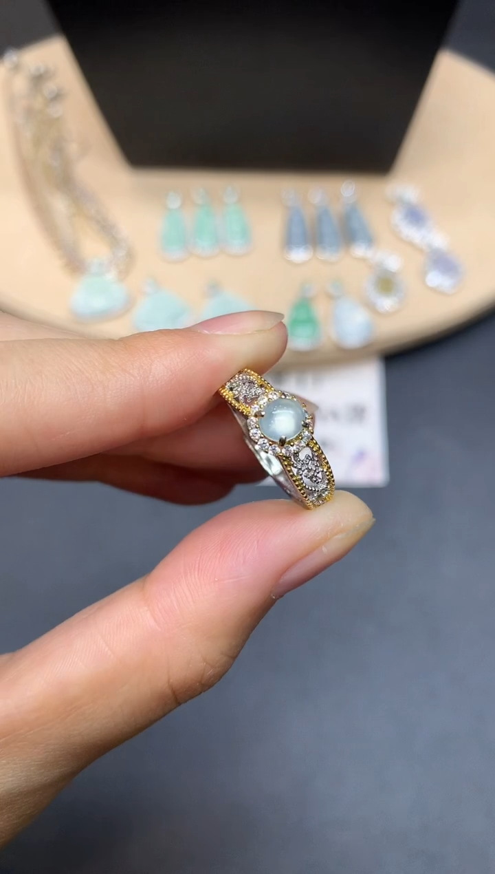 【闪购商品】翡翠戒指银S925镶嵌蛋面【无服务费】