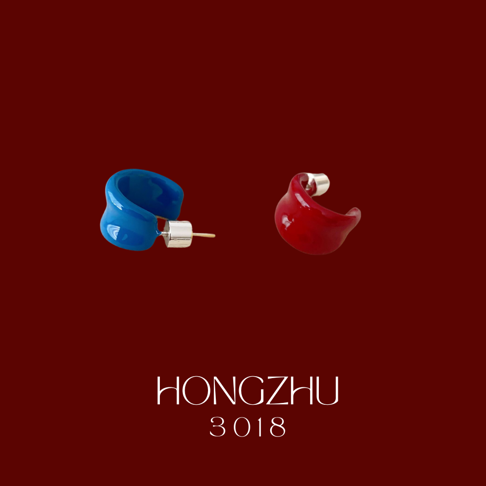 铜合金耳饰 [3037]小巧釉c字耳环女ins小众通勤复古时尚小耳环